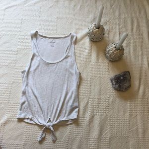 Aerie Cropped Tie-Front Tank